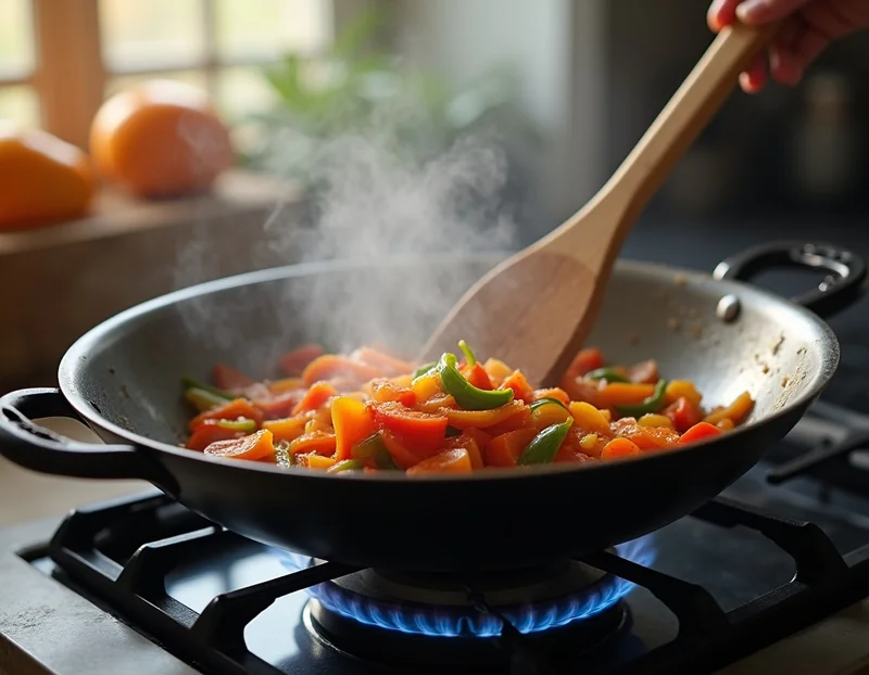 быстро жарить с помешиванием